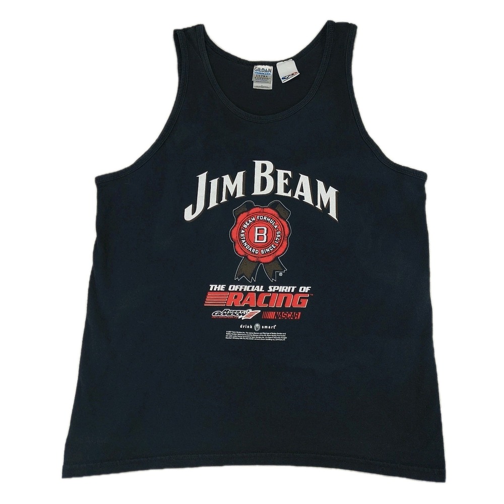 Gildan Jim Beam Racing NASCAR Robby Gordon Tank Top Men Large Black 2007 Graphic